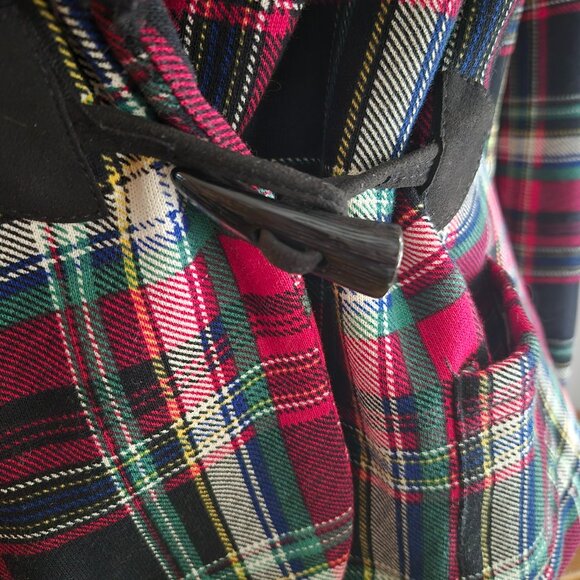 Ralph Lauren Multicolor Plaid Cardigan with Black Collar - Picture 3 of 6